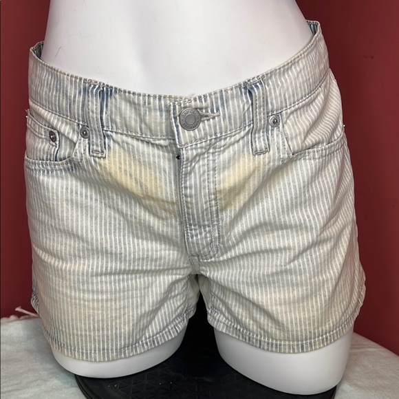 Striped Gray and White Women Shorts - Picture 1 of 1
